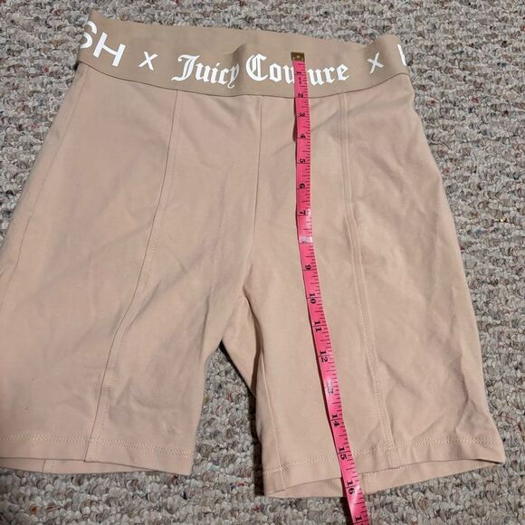 NWT Kittenish X Juicy Couture 7" Bike Shorts Beige Stretchy Knit- Size Small - Picture 3 of 7